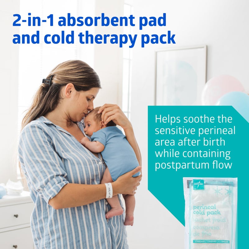 Medline Perineal Cold Packs for Postpartum Care, Absorbent Pad is 4.5" x 14.25" Perfect for your After Delivery Postpartum Essentials Kit - Each - Image 2